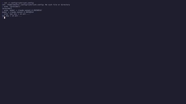 Configuring Rysh preview